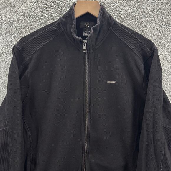 Calvin Klein Jacket Men's Large Black Full-Zip Track Lightweight Casual - Picture 2 of 11